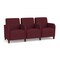 Lesro Siena Lounge Reception 3 Seat Tandem Seating, Walnut, OH Wine Upholstery SN3103 - alternate 1